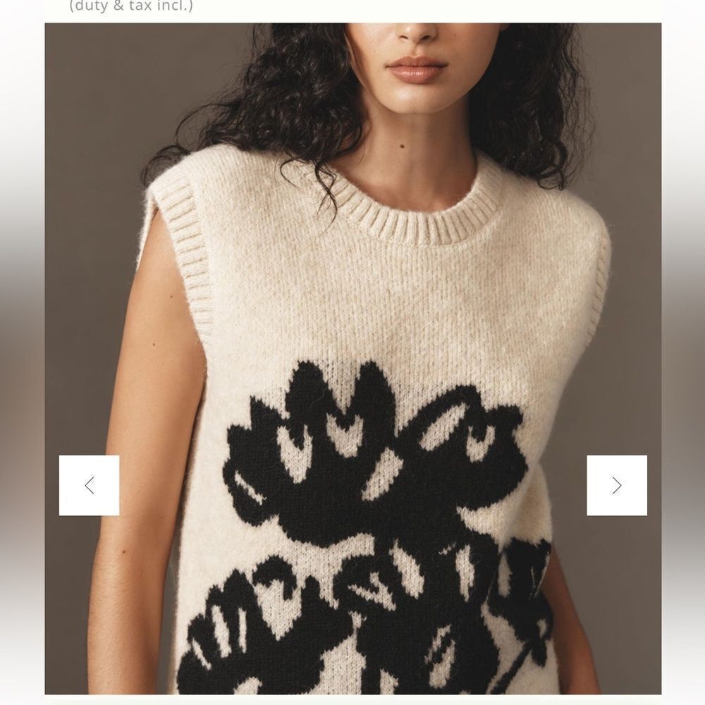 Maeve Graphic Flower
Sweater Vest by Anthropologie - Picture 4 of 8